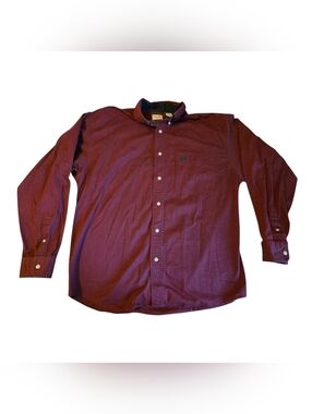 Bugle Boy Button Down Shirt – Burgundy – Size M – Vintage Style